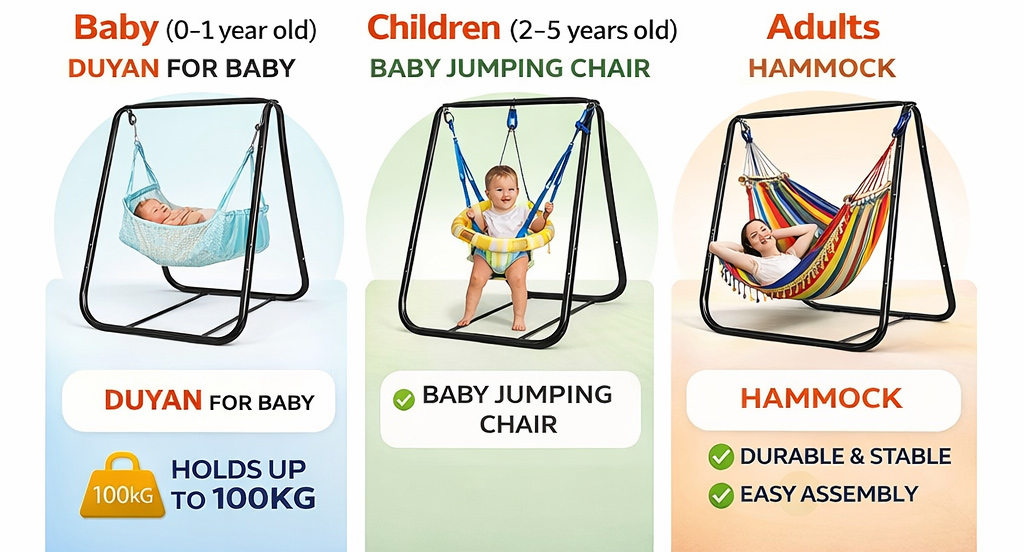 【Free shipping】KS store duyan for baby with stand/metal bracket/Hammock ...