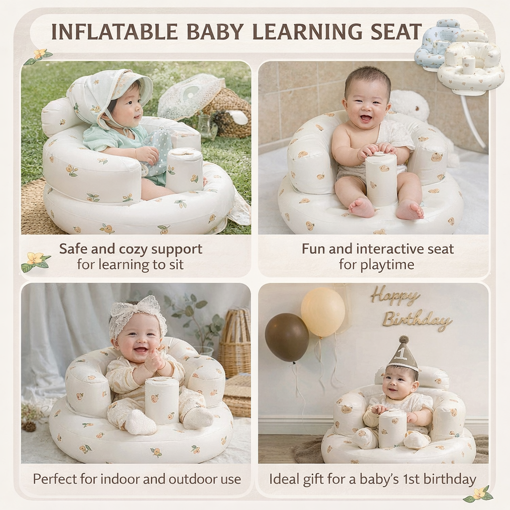 Inflatable Portable Kids Sofa Baby Chair With Air Pump High For Sitting ...
