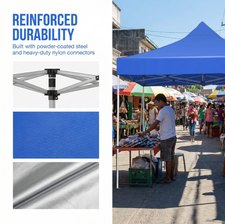 Camping Tent Retractable Outdoor Steel Column Tent 2x2m/3x3m/3x4.5m ...
