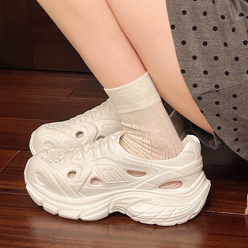 PEBBLEPACE Women's Water Shoes 4CM Height Increase Platform Sneakers ...