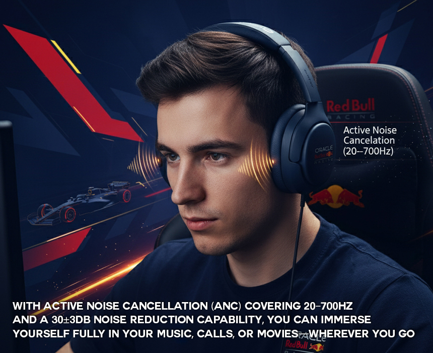 Oracle Red Bull Racing 110 Bluetooth Foldable Headphones By Spoyl Store ...