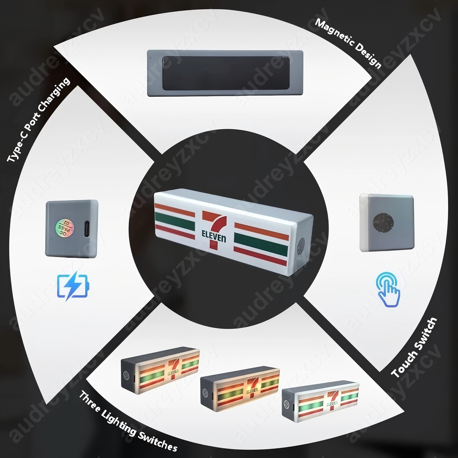 711 Family Mart Magnetic Convenience Store Luminous Stickers Fridge ...