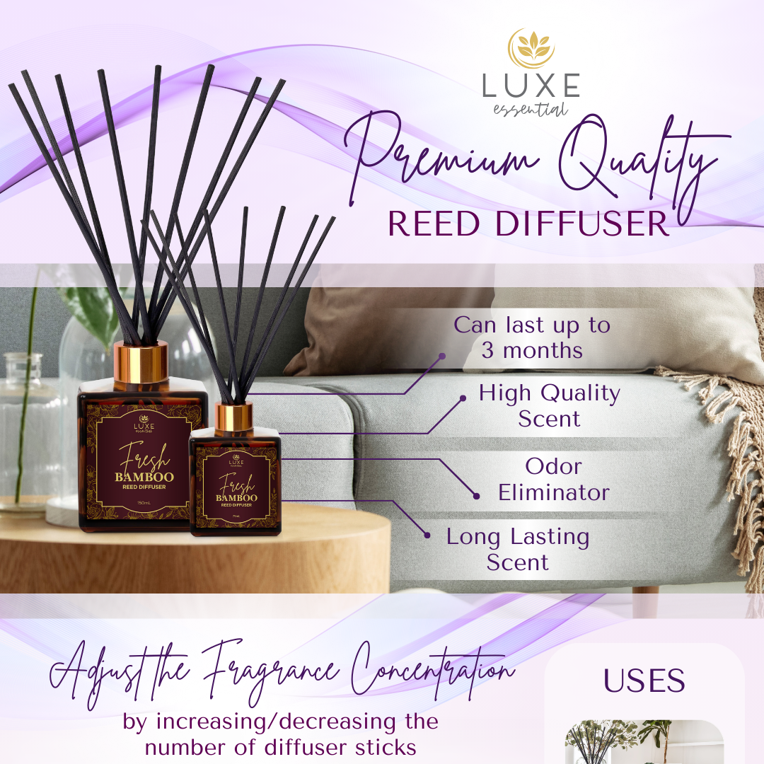 Premium Aroma Reed Diffuser with Long-Lasting Diffuser Oil -Luxury ...
