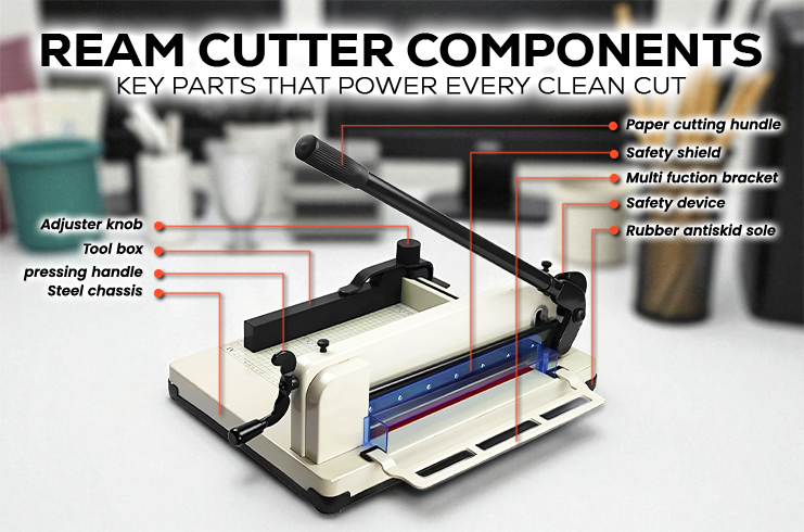 Ream Cutter A4 & A3 WHITE BLACK Heavy Duty Paper Cutter Sharp Precision ...