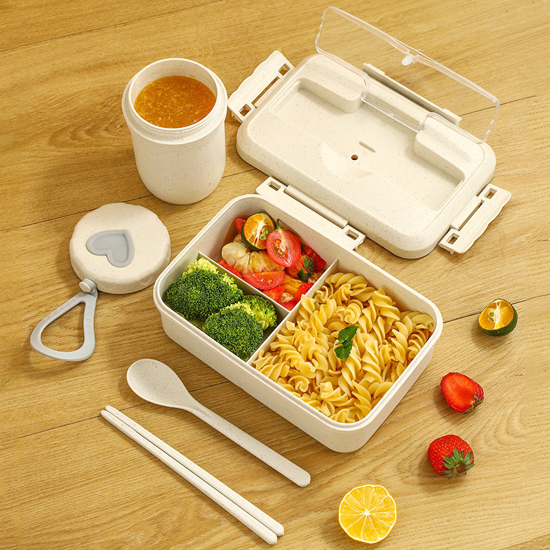 Wheat Straw Bento Lunch Box Eco-Friendly Food Storage Container Meal ...