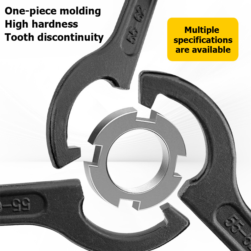 Stainless Steel Crescent Hook Head Round Nut Spanner Hand Tool 45-52mm ...