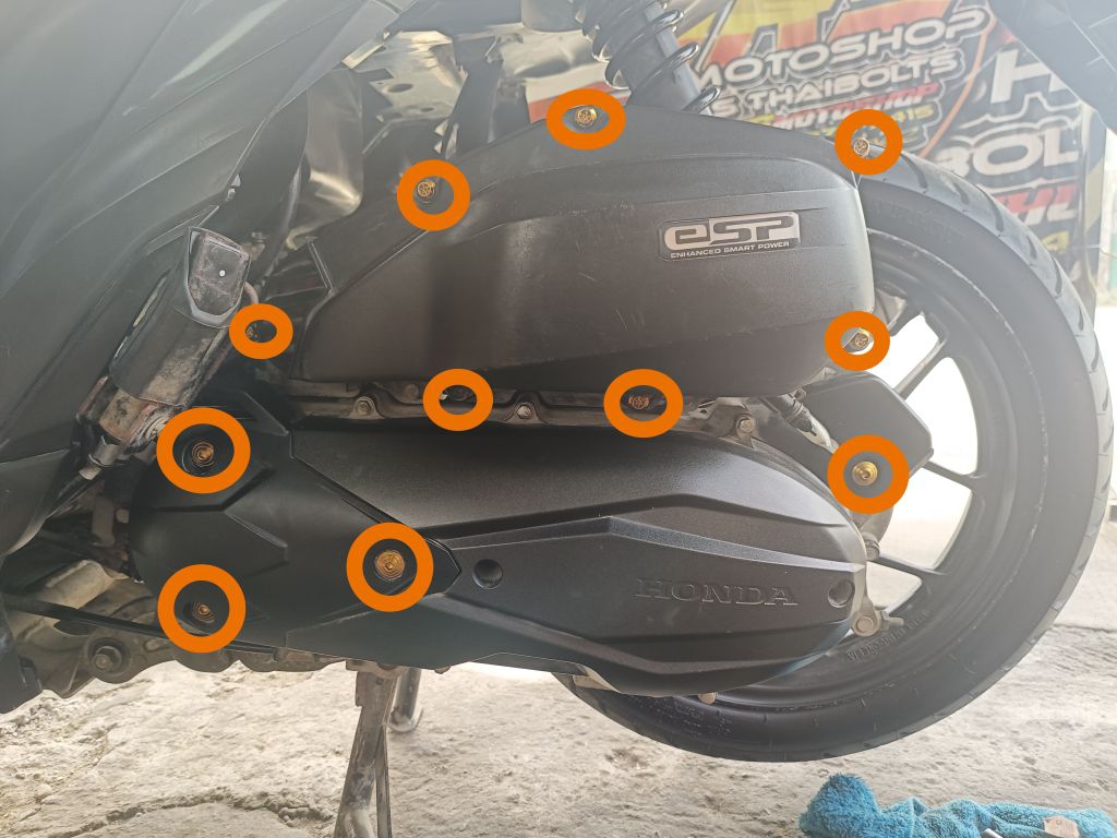 HONDA CLICK 125/150i Crankcase Bolts & Airbox Bolts Set (11pcs ...