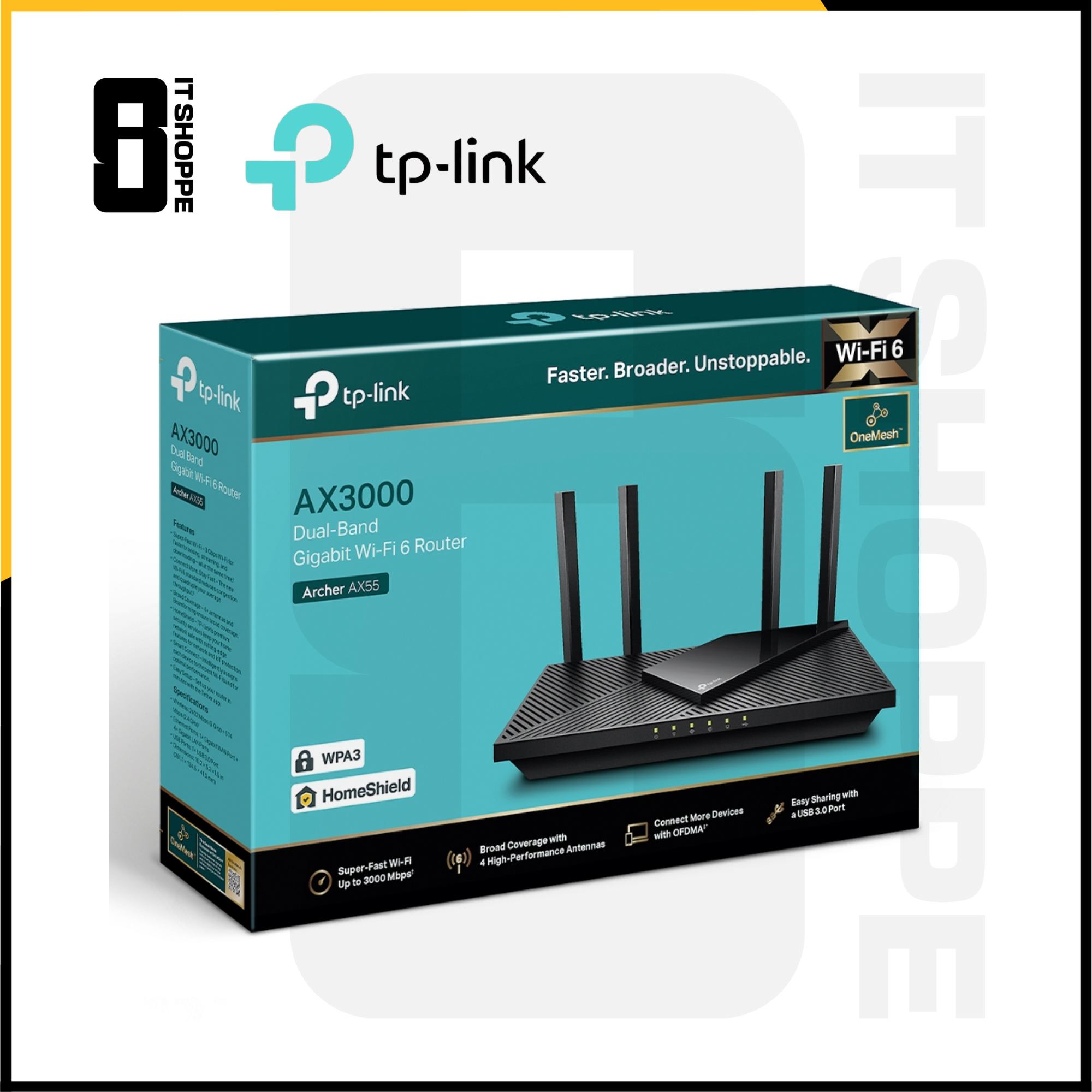 IT Shoppe TP-Link Archer AX55 Dual Band AX3000 Next-Gen Gigabit Wi-Fi 6 ...