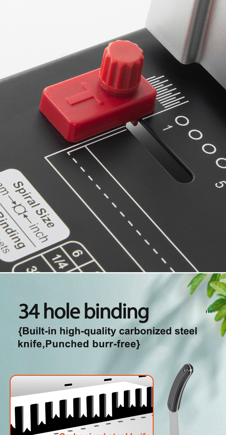 34 Hole Comb Binding Machine A4/A3 Size Heavy Duty Ring Binder Machine ...