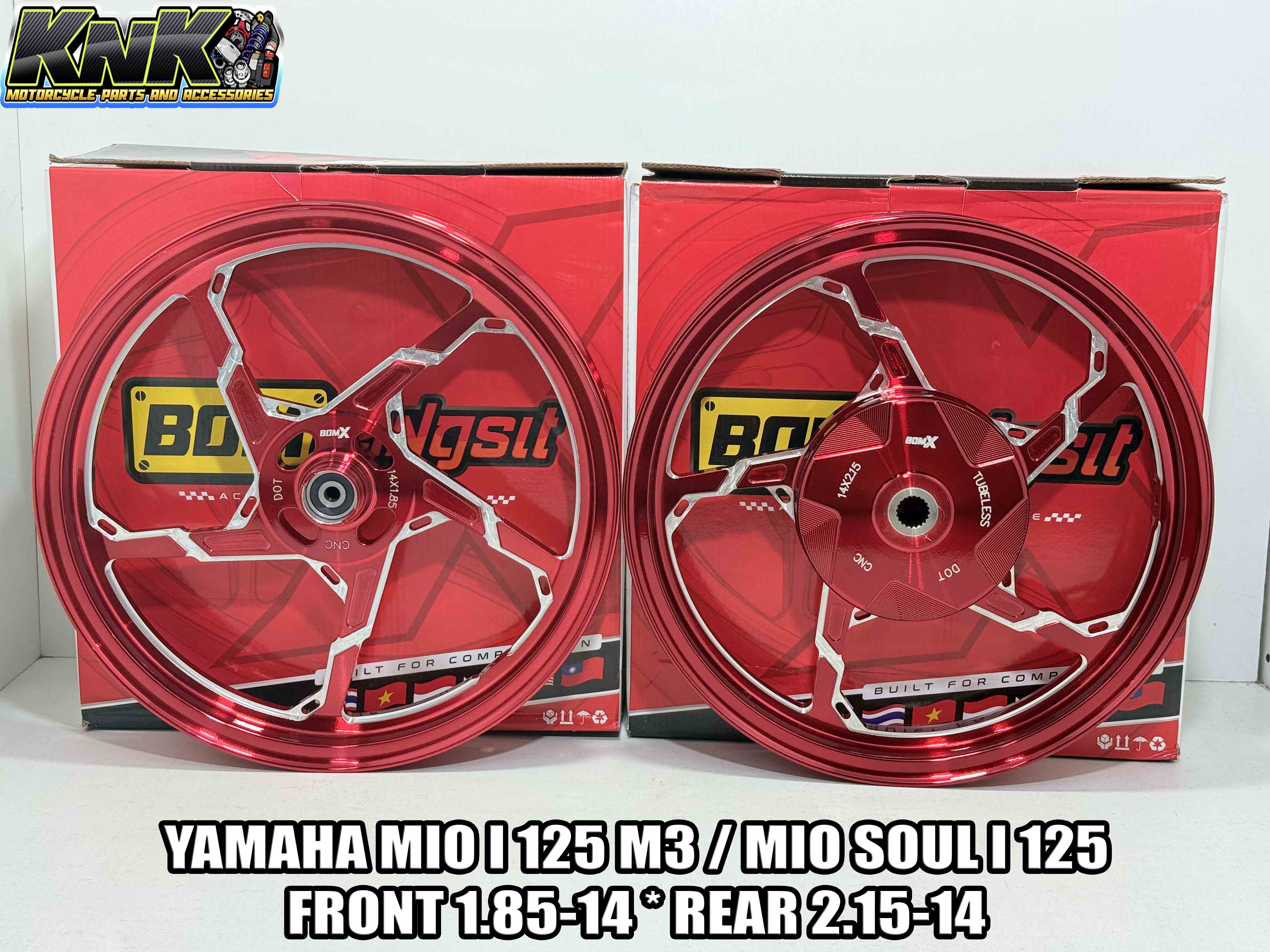 BOM X CNC MAGS SABER 14s 5 SPOKES FOR YAMAHA MIO I 125 M3 MIO SOUL I ...