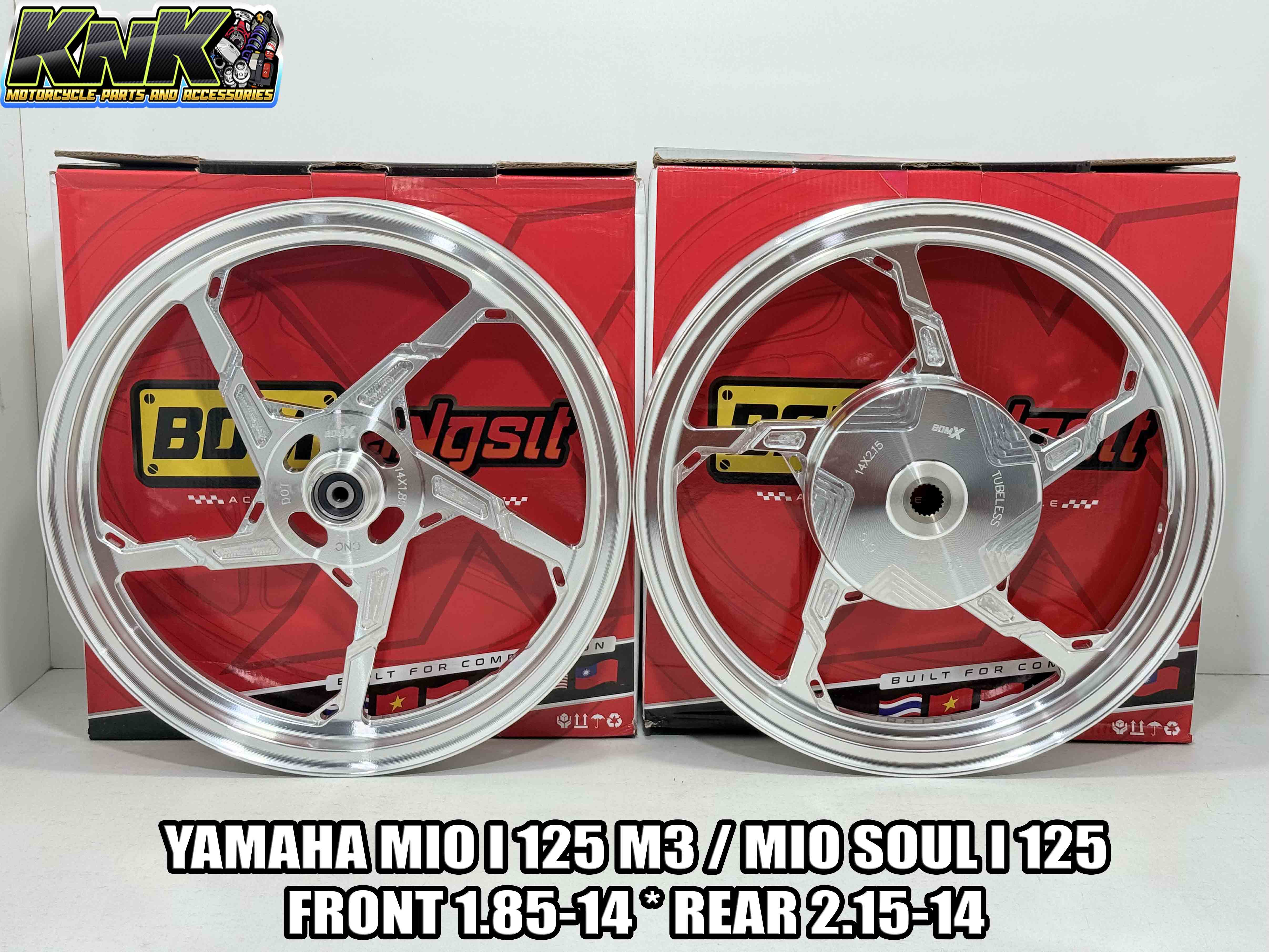 BOM X CNC MAGS SABER 14s 5 SPOKES FOR YAMAHA MIO I 125 M3 MIO SOUL I ...