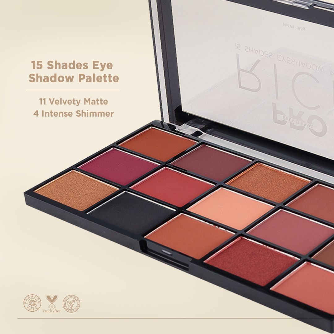 EB Pro Rich 15 Shades Eyeshadow Palette 16.5g [Eyeshadow, Multi use ...