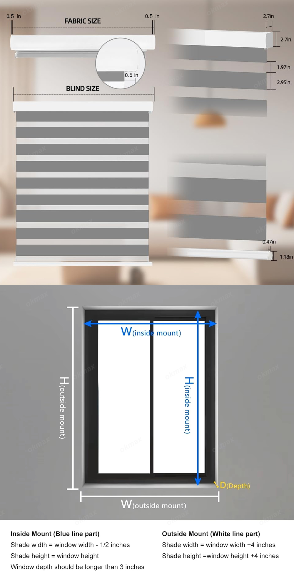 180cm/160cm/150cm/120cm/90cm Curtain Blinds for Windows Korean Blinds ...