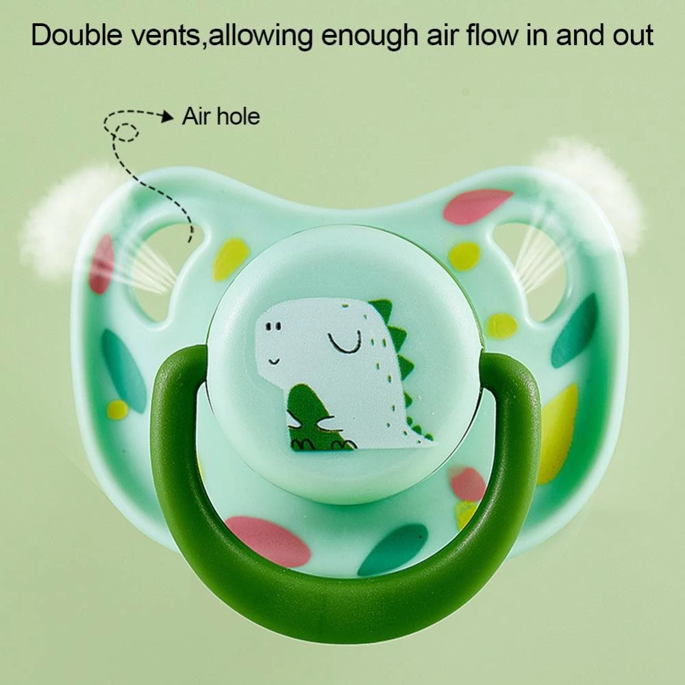 Baby Silicone Pacifier Anti-colic Sleep Pacifier 0-36 Months Flat Head ...