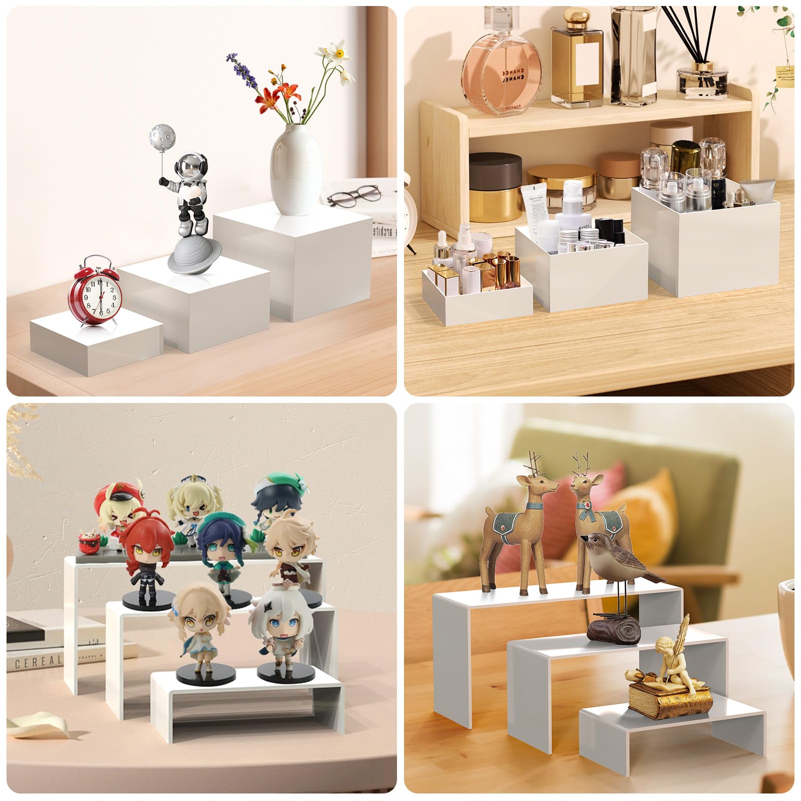 6Pcs Acrylic Buffet Risers Display Box Cube Kids Stroage Food Riser ...
