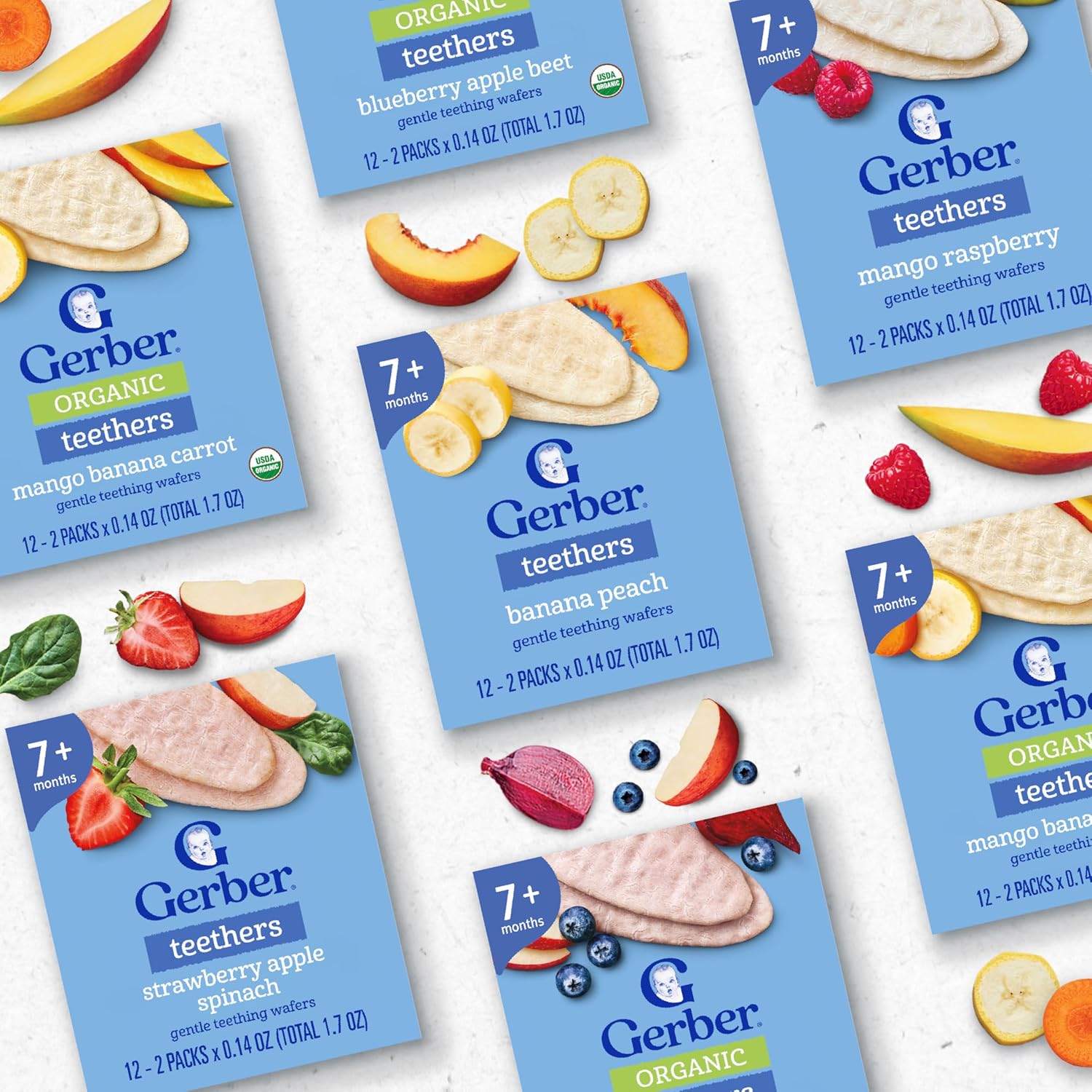 BabyTummy | Gerber, Snacks for Baby, Teethers Gentle Teething Wafers 7 ...
