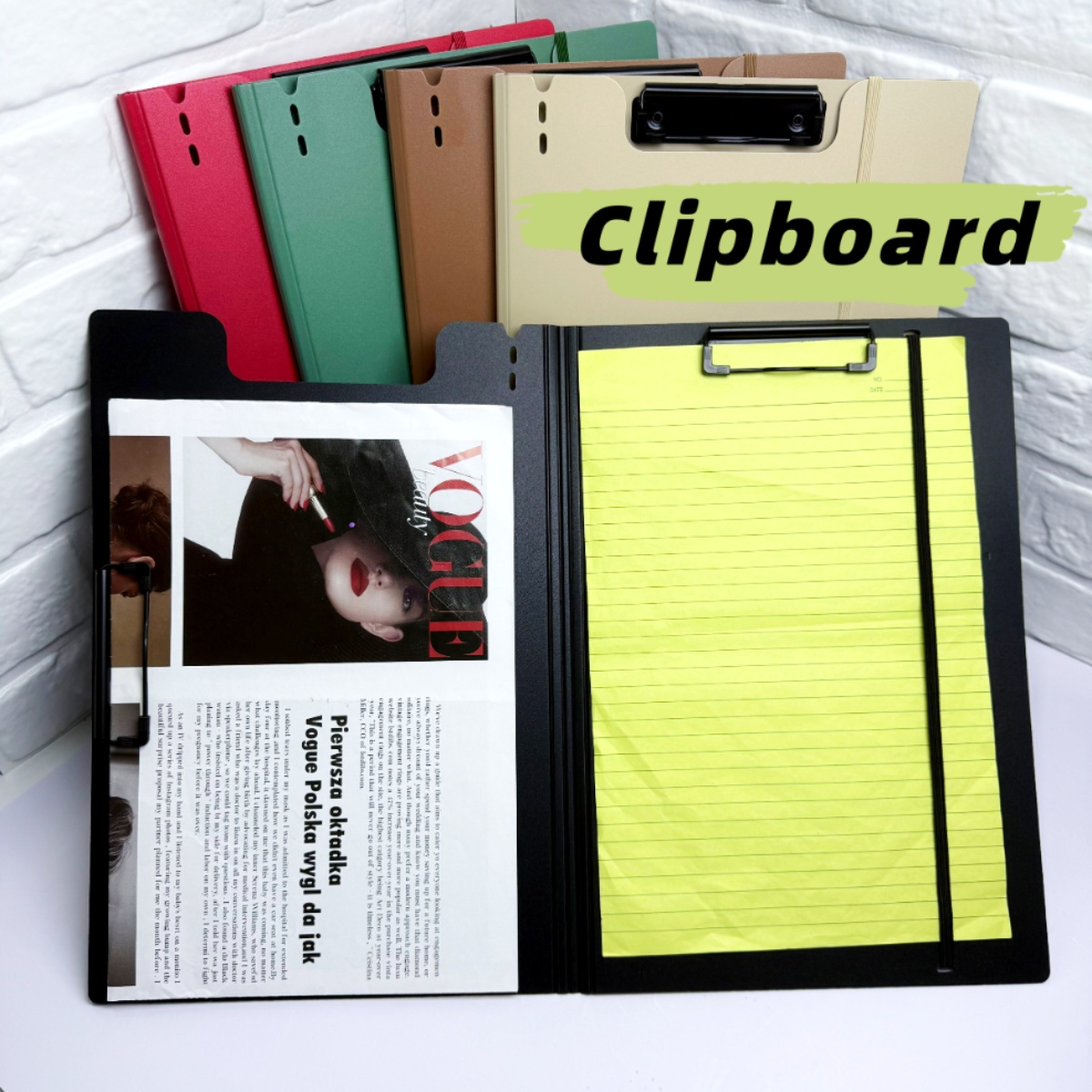 Long Clipboard Double Clip File Organizer File Folder Writing Pad Legal ...
