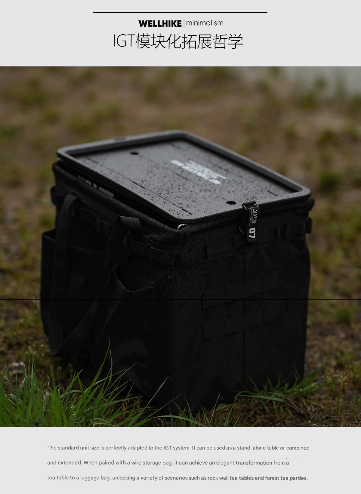 WELLHIKE Outdoor One-Unit IGT Storage Box Tea Tray Portable Stackable ...