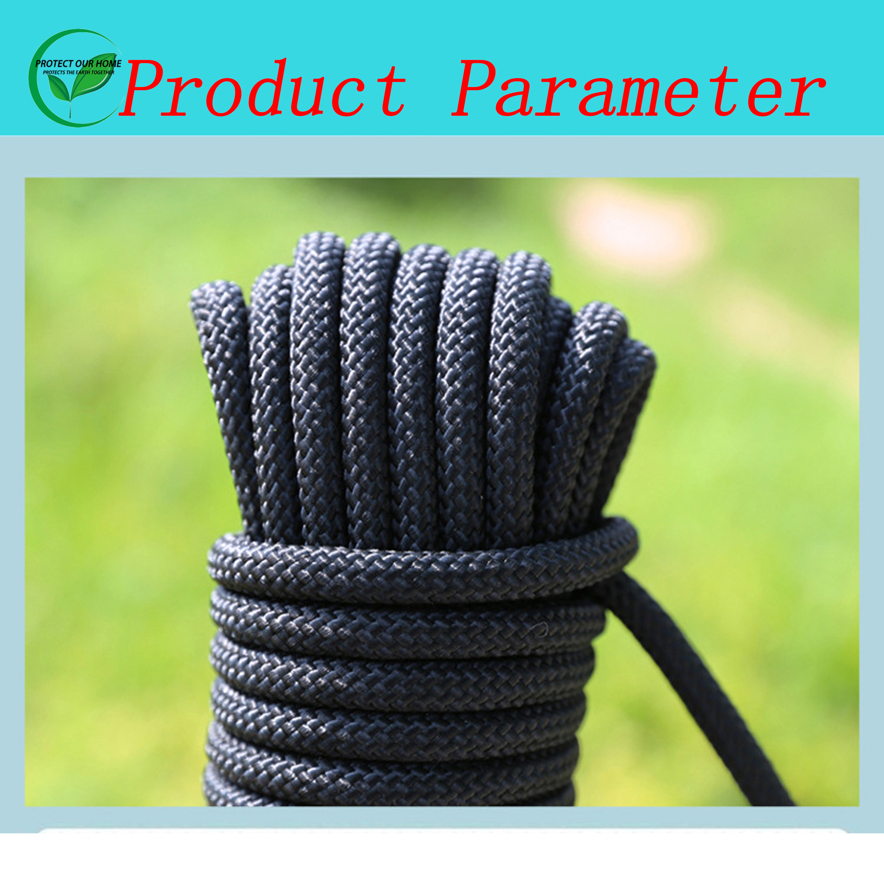 1 roll 10/20Meters 4mm-10mm Pure Black braided rope Multifunctional ...