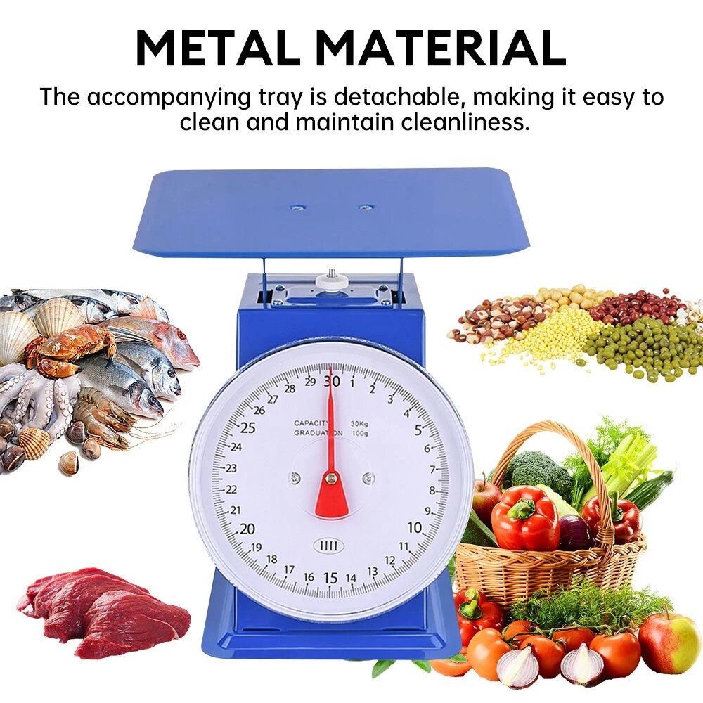 Mechanical Flat Scale 10kg 20kg 30kg And 50kg Weighing Scale Food Fruit ...