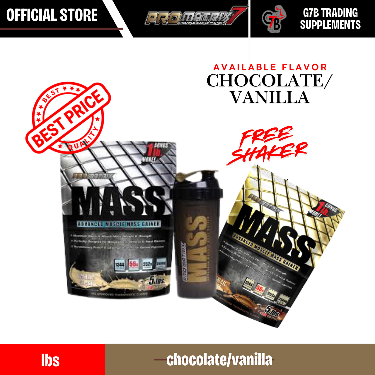 Promatrix Mass Gainer 56g Protein per servings Chocolate and Vanilla ...
