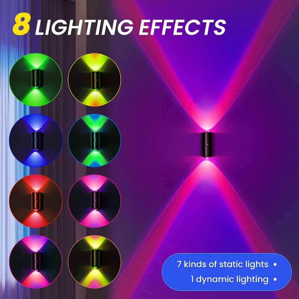 Double head LED Light 15 Colors Rechargeable Automatic Induction Night ...