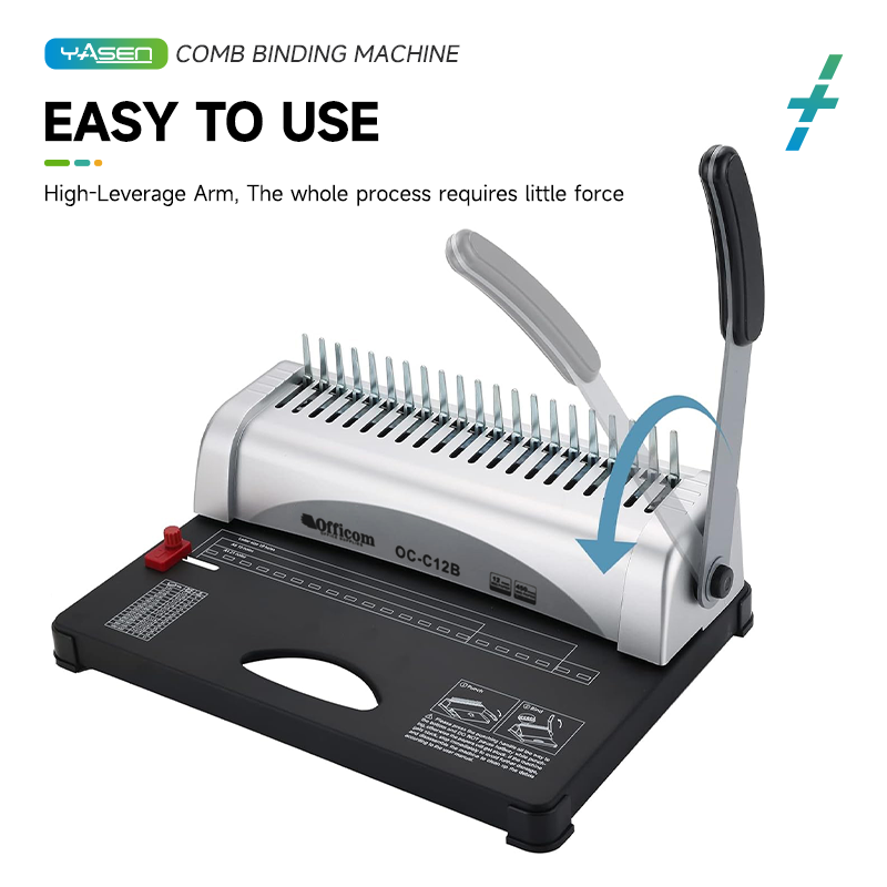 Officom OC-C12B A4 21-Hole Comb Binder - 12-Sheet Punch for Reports ...