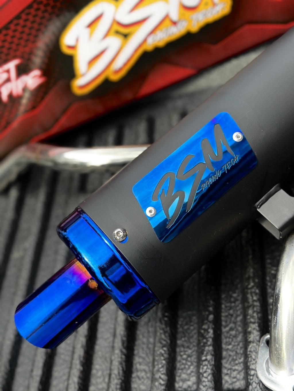BSM POWER PIPE BLUE AND SILVER TIP. PLUG AND PLAY NO NEED REMAP ...