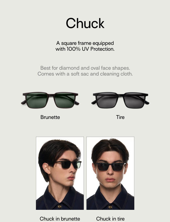 Sunnies Studios Chuck (Square Fashion Sunglasses Shades for Men and ...