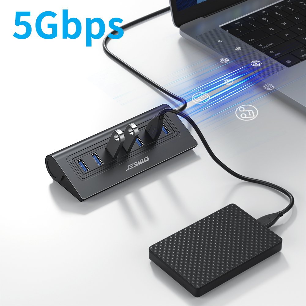JESWO 7 in 1 USB Port Extension USB Hub for Laptop PC Accessories USB 3 ...