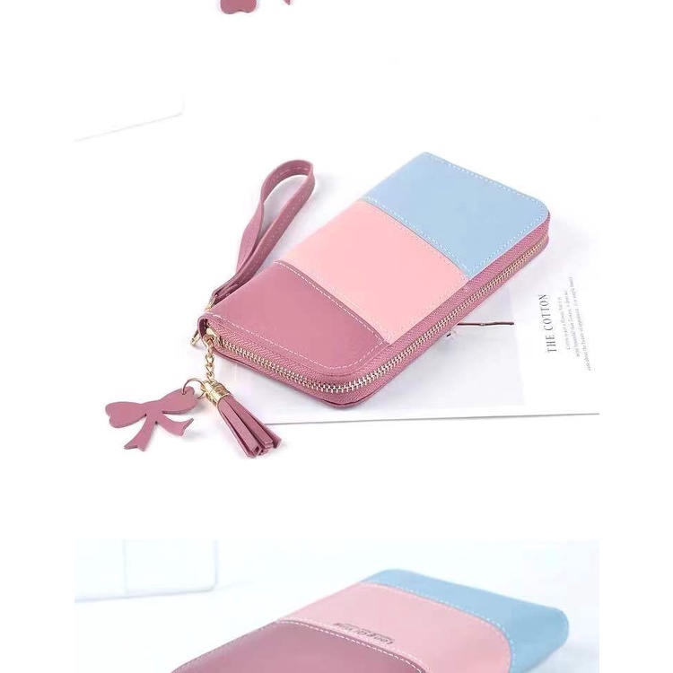 HYM SHOP#2002 Women Long Wallet Pu-Leather Card Holder & Hasp Zipper ...