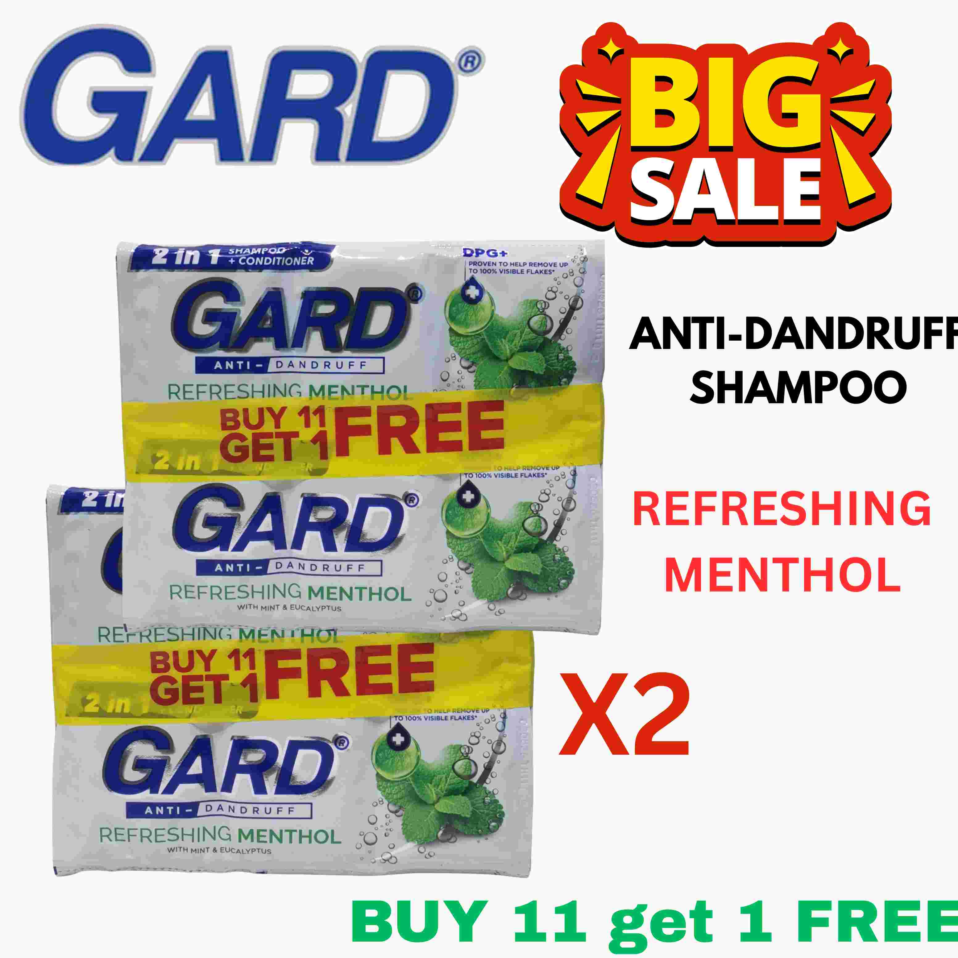 GARD ANTI-DANDRUFF 2 IN 1 SHAMPOO + CONDITIONER REFRESHING MENTHOL ...