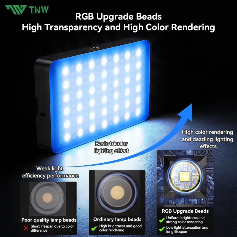 TNW D24 Portable RGB Light LED Video Light Photography Light Dimmable ...