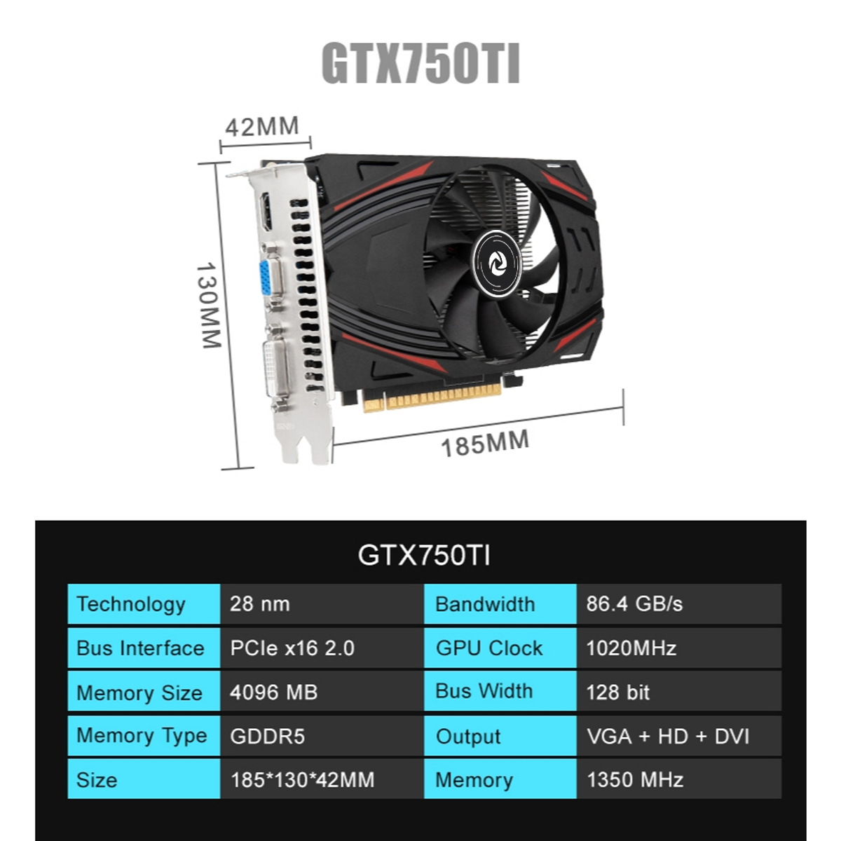 INPLAY GTX750Ti / GTX1030 / GT730 Graphics Card 4GB GDDR5 Video Card ...