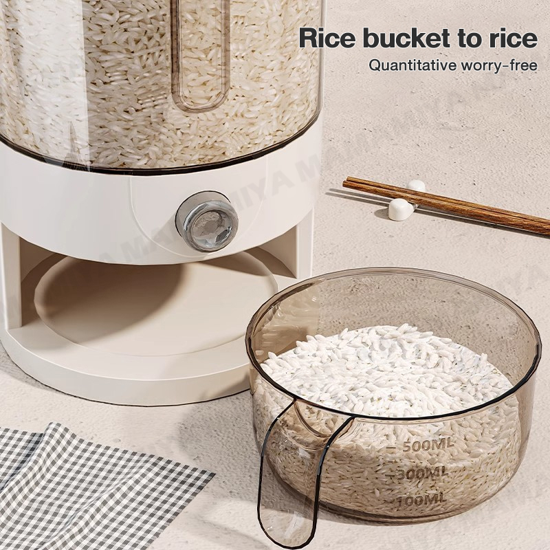 5/10kg Rice Dispenser Food Storage Box Push-type Sealed Insect Proof ...