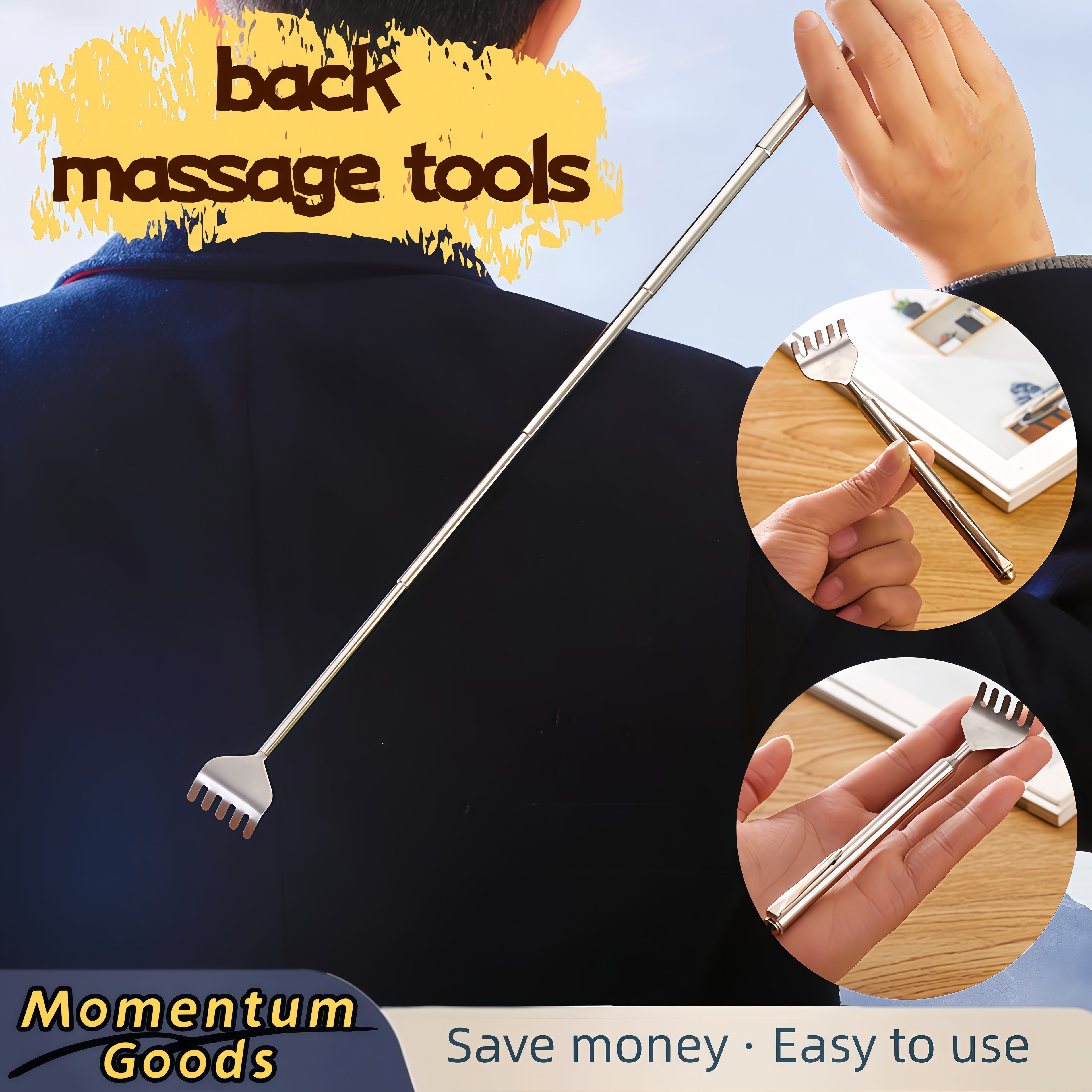 Convenient and retractable, smooth and grippy teeth back massage tools ...