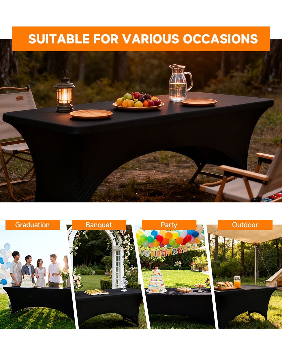 Elastic tablecloth for 4/5/6FT Table Universal Fitted Stretch ...
