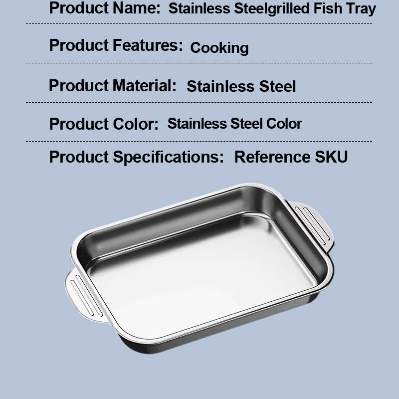 Stainless Steelgrilled Fish Tray Food Container With Lid Platter Non ...