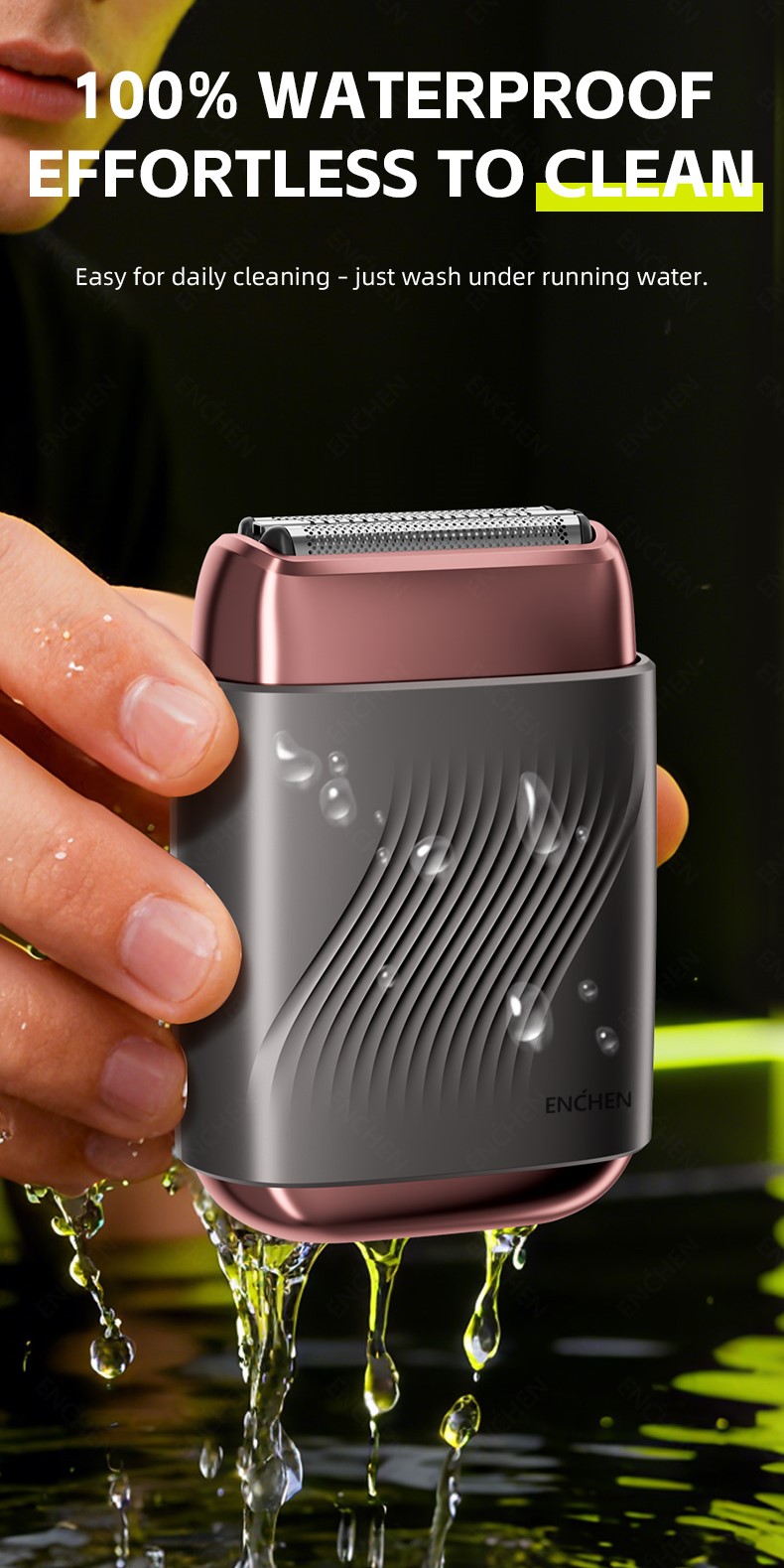 Enchen MS006 Mini Compact Electric Foil Shaver Magnetic Pop-up Blade ...