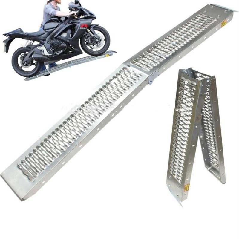 2PC Heavy Duty Foldable Car Ramp Motorcycle Steel Ramp Electric Scooter ...
