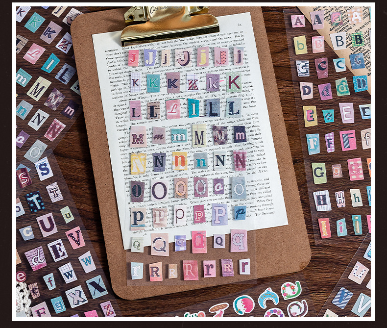 【6pcs】 Letter Stickers Vintage Sheets Magazine Scrapbook Letters ...