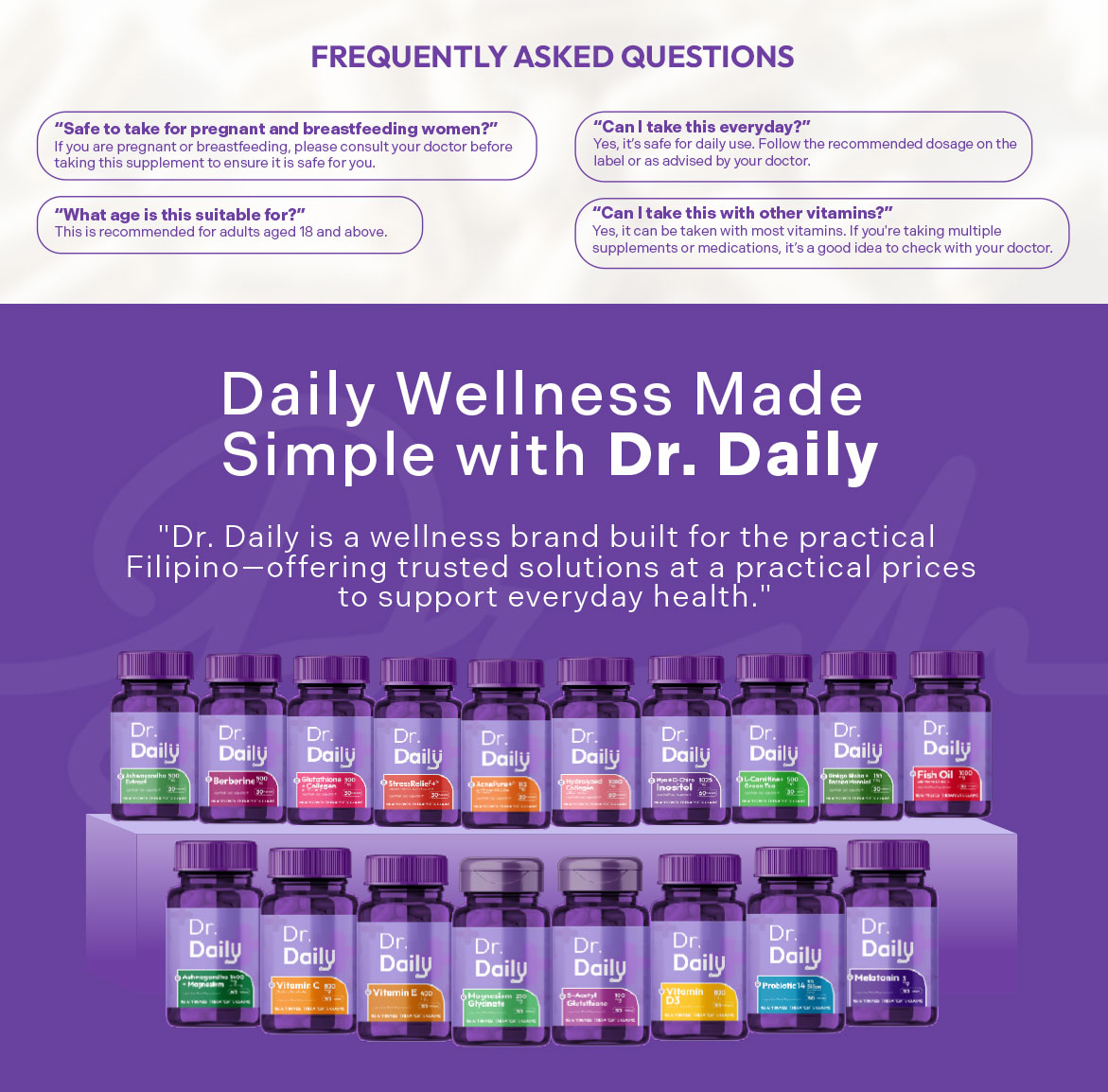 Pack of 2 - Dr Daily Magnesium Glycinate | Calm, Relaxation, Better ...