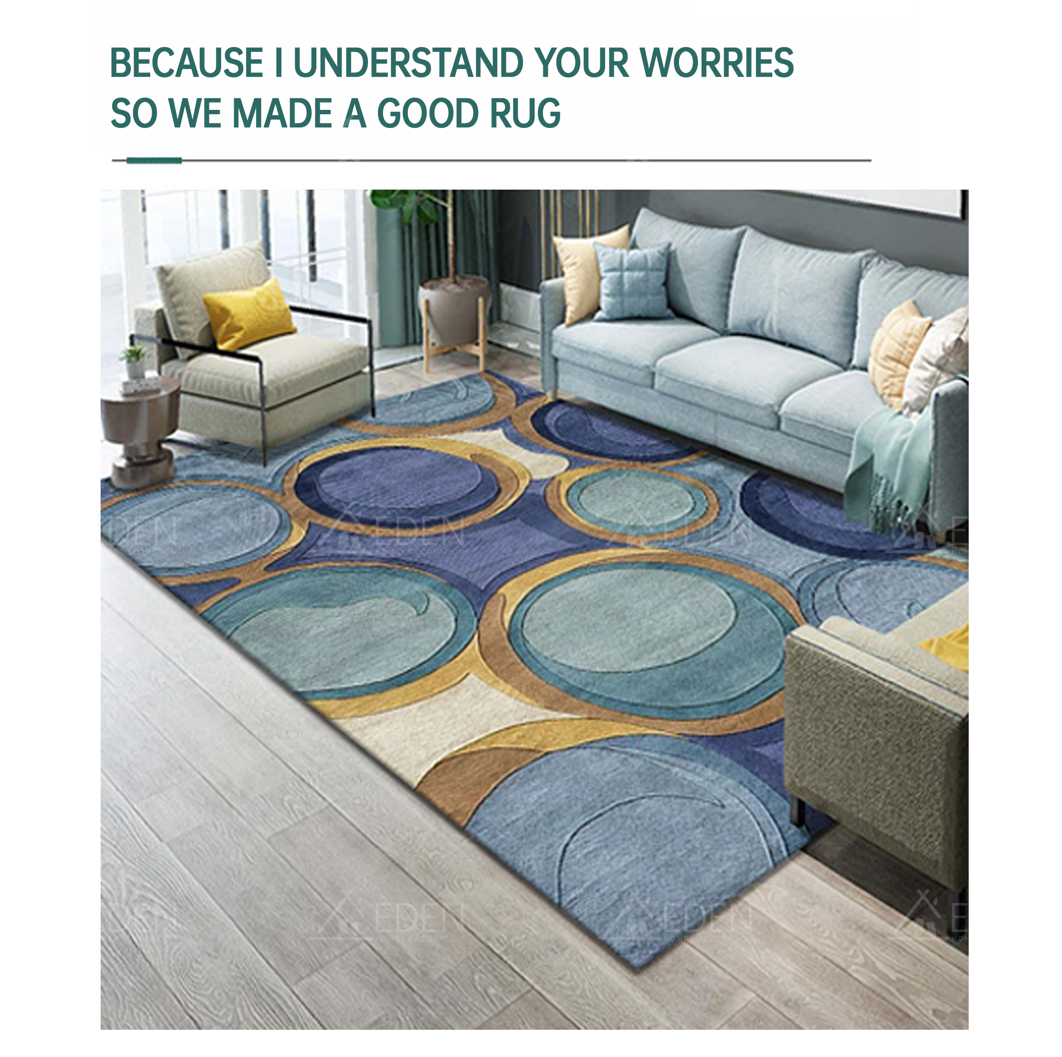 EDEN Carpet&Rug M/L Soft 3D Crystal Velvet Rug Non-Slip Soft Washable ...