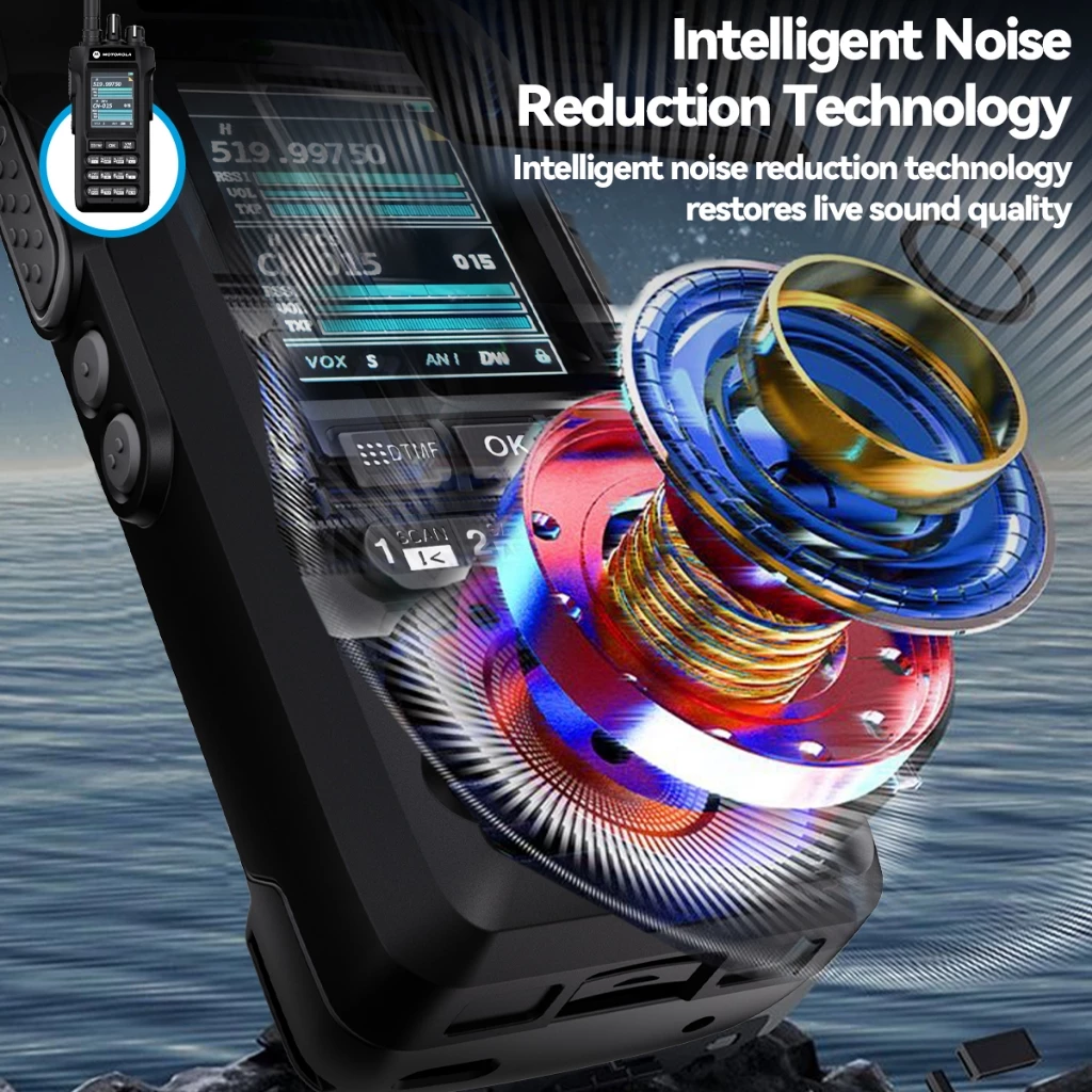 Motorola walkie talkie R8 IP68 waterproof 30W VHF/UHF Radio 0000mAh Two ...