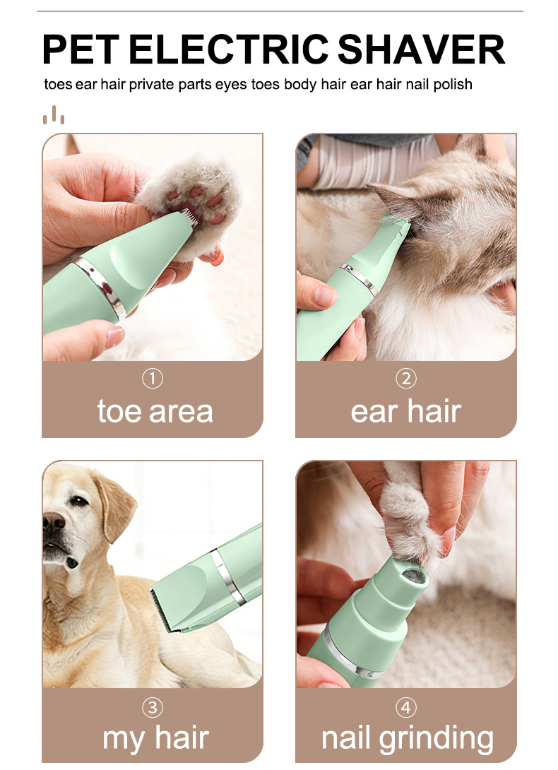 Razor for dog 4-in-1 Pet Cat Dog Razor Trimmer Grooming Electric Pet ...