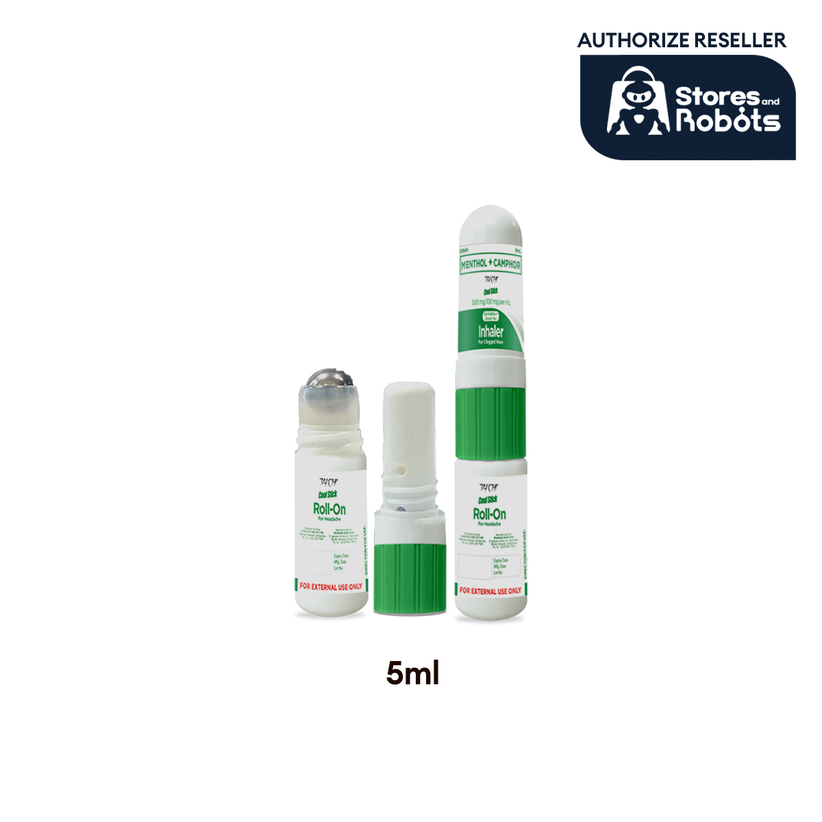 Tai Chi Cool Stick Inhaler + Roll-on Liniment 5ml – Eucalyptus + Green ...