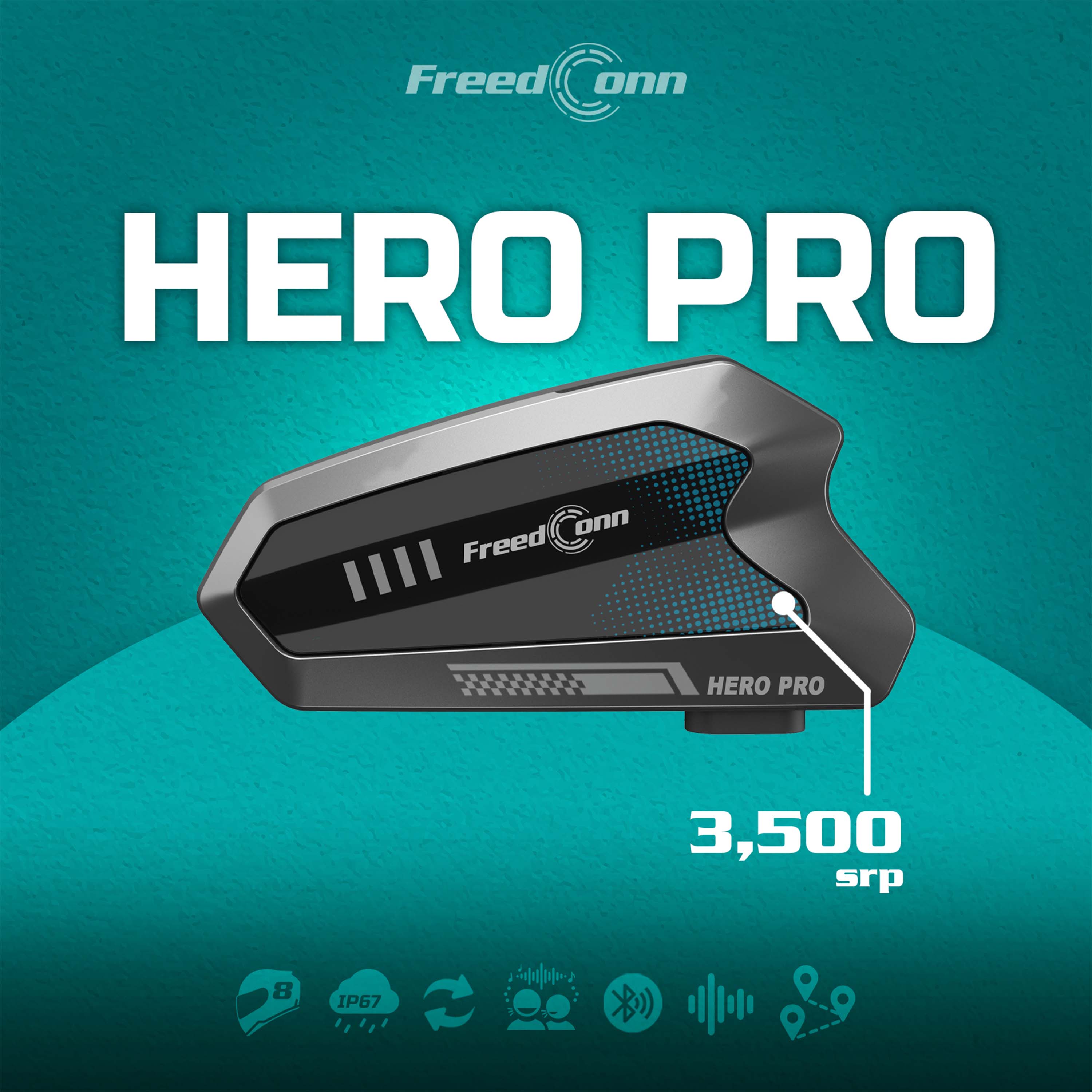 FreedConn HERO Pro Motorcycle Helmet Bluetooth Intercom - 8 Rider ...