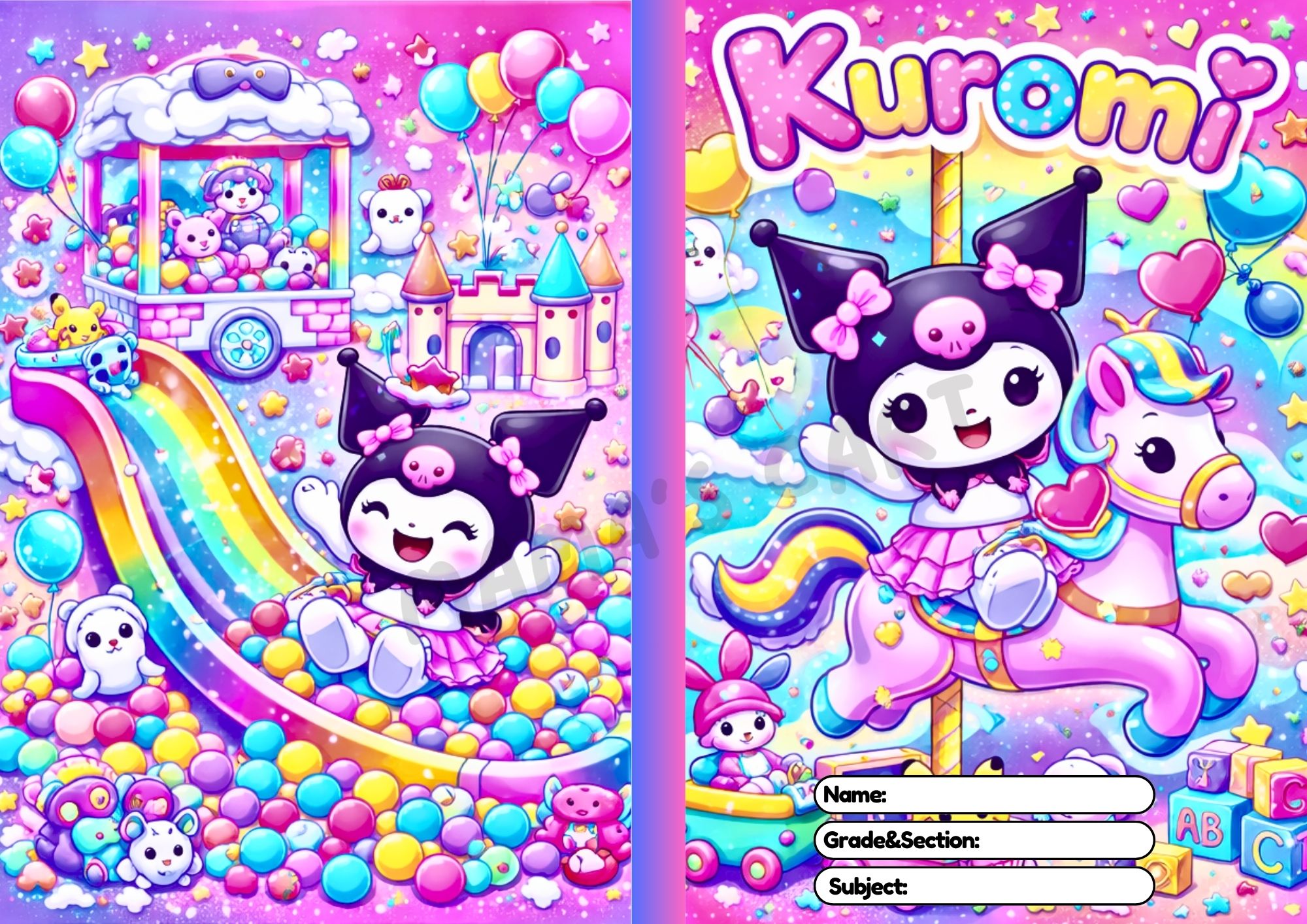 Kuromi Notebook for Kids | Cute Kawaii School Notebook 70 GSM Thick ...