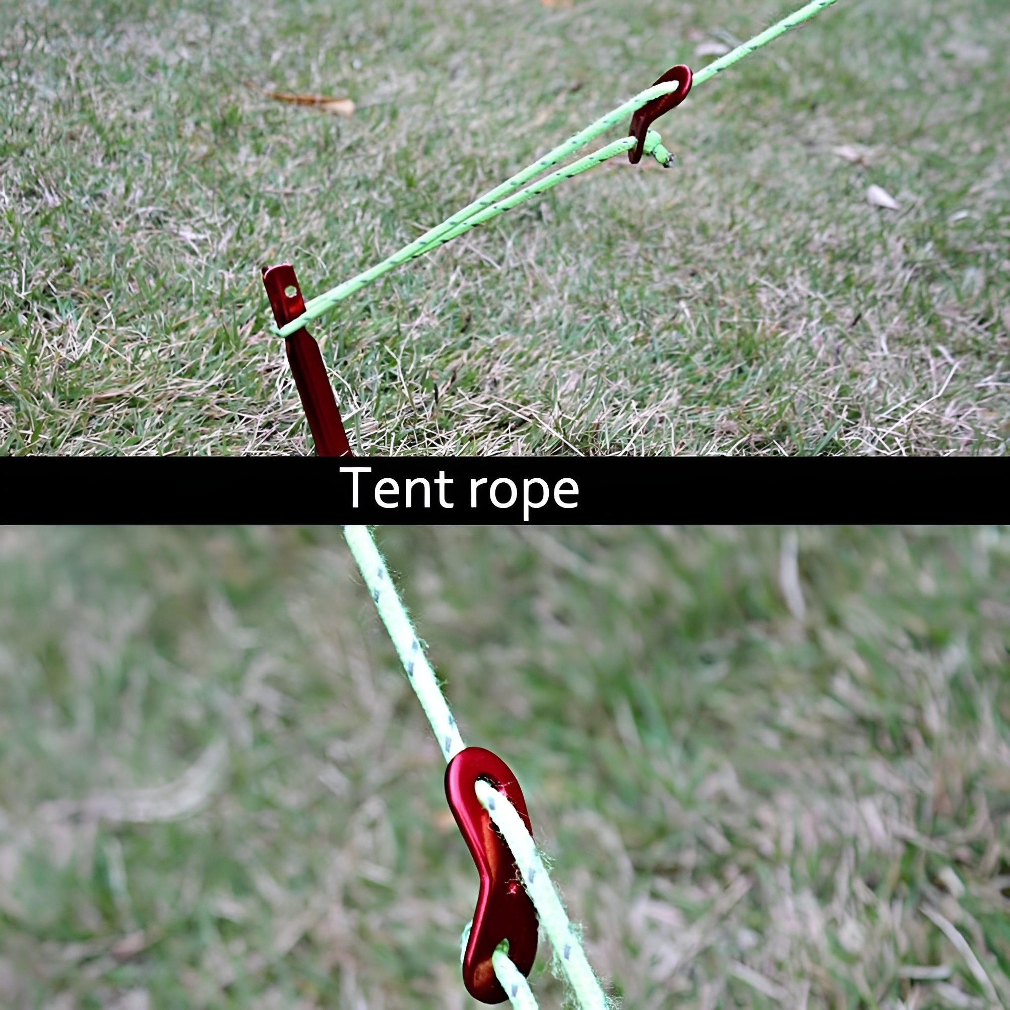 4m Camping Reflective Rope with Lock Canopy Tent Rope Paracord Wind ...