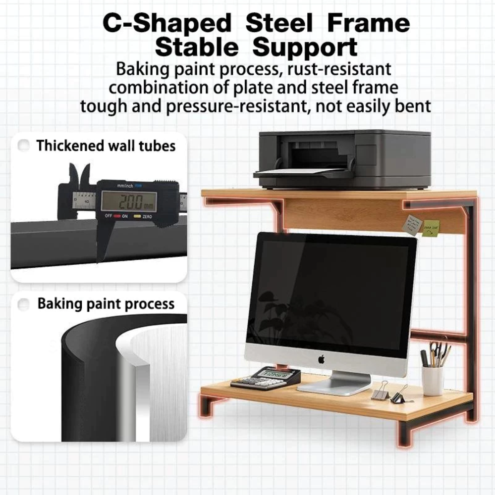 60cm Long Multi-Layer Desktop Shelf Table Storage Rack Versatile Office ...